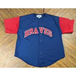 Vintage Starter Braves Youth Baseball Jersey Size Large Boys